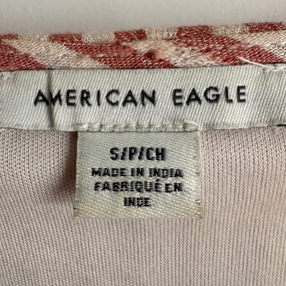 American Eagle Pink White Striped Maxi Dress Button Front Tie Waist Small - Picture 6 of 8